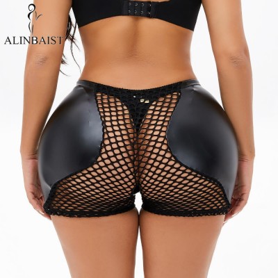 Synthetic Leather Underwear Mesh Sponge Pads Body Shapers Hips Up Fake Ass Padded Shapewear PU Control Panties Hip Pads